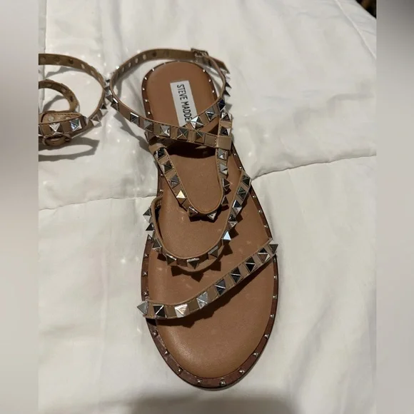 Steve Madden Brown Studded Sandals - Picture 4 of 4